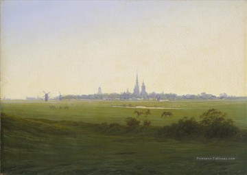 Prairies près de Greifswald romantique paysage Caspar David Friedrich Peinture à l'huile